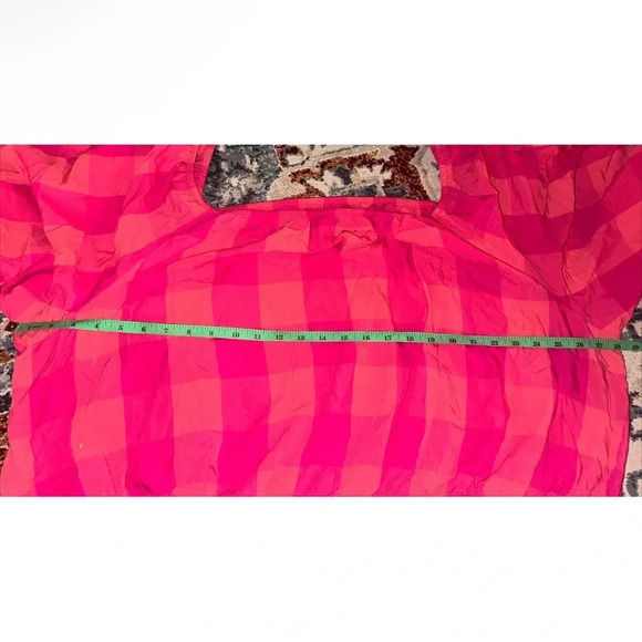 Lane Bryant Classic Crop Off-The-Shoulder Top Pink Buffalo Check Sz 26/28 - Picture 7 of 8